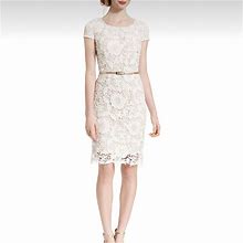 Luxology Dresses | Luxology Crochet Lace Cap Sleeve Dress | Color: Cream/White | Size: 8