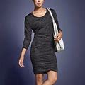 Athleta Tulip Ruched Lone Sleeve Fitted Dress Slate Grey Size Xs Soft