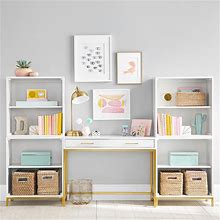 Blaire Classic Desk + Drawer Storage Superset, Simply White