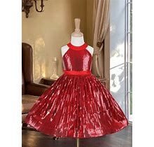 Toddler Girls' Sparkly Sleeveless Swing Dress,6Y