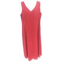 Danny & Nicole Sleeveless V Neck Long Ruby Red Evening Gown Dress