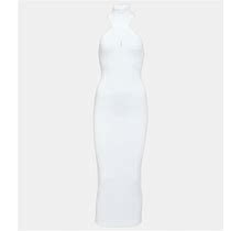 Alaia, Halterneck Bodycon Midi Dress, Women, White, US 10, Dresses, Materialmix