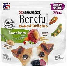 Purina Beneful Made In Usa Facilities Dog Training Treats Baked Delights Snackers - 36 Oz. Pouch 36Oz