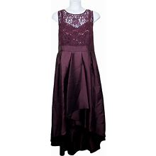 Ignite Evenings Dresses | Ignite Evenings Sleeveless Burgundy High Low Pleated Fit & Flare Dress Size 20W | Color: Red | Size: 20W