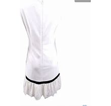 Calvin Klein Sleeveless Lace Trim Sheath White Dress Size 8