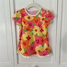 Lilly Pulitzer Dresses | Lilly Pulitzer Baby Girl Floral Terrycloth Terry Towel Dress Size 6-12 Months | Color: Pink/Yellow | Size: 6Mb