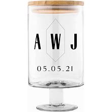WEDDINGSTAR Personalized Glass Wedding Wishes Guest Book Jar - Geo Monogram