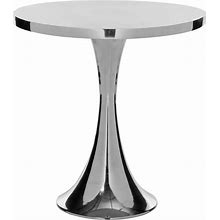 Safavieh Galium Aluminum Round Top Side Table ,Silver