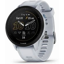 Garmin Forerunner 955, GPS Running Smartwatch, Whitestone, Tailored To Triathletes, Long-Lasting Battery