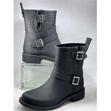 Sam Edelman Keigan Boots Croc Embossed Size 7 Waterproof