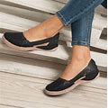 Women Orthopedic Sandals - Breathable Flat Shoes - 12, Black