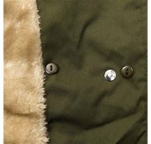 Women's Winter Long Sleeve Button Coat Casual Jacket Army Green L
