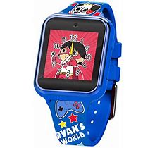 Accutime Kids Ryan's World Royal Blue Educational Learning Touchscreen Smart Watch Toy For Boys, Girls, Toddlers - Selfie Cam, Learning Games, Alarm,