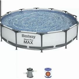 Bestway Steel Pro Max 12'X30"Above Ground Pool Set Pump, Filter,Float