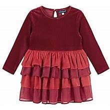 Andy & Evan Little Girl's Tiered Holiday Dress - Red - Size 4T