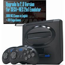 Retro Game Console, 16 Bit Genesis Game Console Built-In 1900 Classic Sega & NES Games, Plug And Play Video Game Consoles With HD TV Output