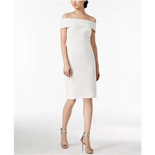 Calvin Klein Dresses | Calvin Klein Womens White Sleeveless Above The Knee Sheath Dress Petites 12P | Color: White | Size: 12P