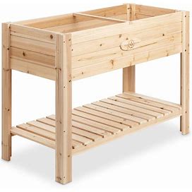 Boldly Growing Cedar Raised Planter Box With Legs - Elevated Wood Raised Garden Bed Kit - Grow Herbs And Vegetables Outdoors - Naturally