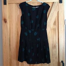 Loft Dresses | Ann Taylor Loft Heart Mini Dress Size 4 | Color: Black/Green | Size: 4