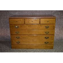 Vintage Ethan Allen Colonial Style Three Drawer Chest In Nutmeg Finish