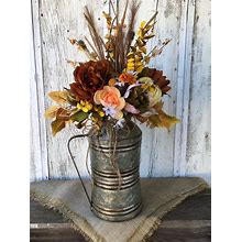 Fall Pumpkin And Floral Arrangement-Autumn Gourd And Floral Centerpiece-Thanksgiving Table Decor-Harvest Arrangement