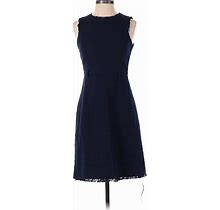 J.Crew Casual Dress - Sheath: Blue Tweed Dresses - Women's Size 4 Petite