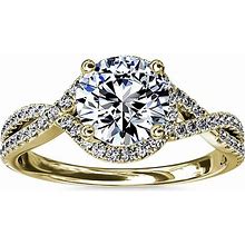 Blue Nile Twisted Halo Diamond Engagement Ring In 14K Yellow Gold (1/3 Ct Tw.) 0.60 I-VS2 Excellent Round Diamond