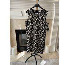 Liz Claiborne Womens Size Xl Formal Midi Beaded Neck Dress. Black &