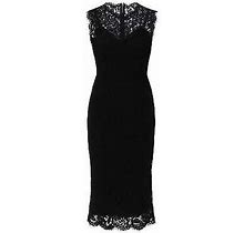 Dolce & Gabbana Lace Sheath Dress With A F6h0zt Flre1 Nero Authentic