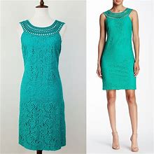 Eliza J Dresses | Eliza J Lace Shift Dress 12 | Color: Blue/Green | Size: 12