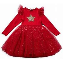 Petite Hailey Baby Girl's, Little Girl's & Girl's Candy Cane Tutu Dress - Red - Size 2