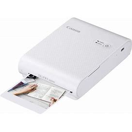 Canon SELPHY QX10 Portable Square Photo Printer For iPhone Or Android, White