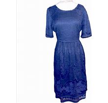 Blue Embroidered Dress | Color: Blue | Size: L