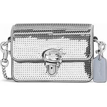 COACH Sequin Studio 12 Cross Body Handbags Silver : One Size