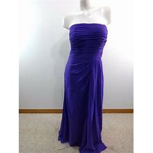 $200 B2 Womens Purple Chiffon Formal Bridesmaid Dress Size M/L