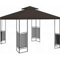 2-Tier Replacement Canopy Top Outdoor Garden Gazebo Roof - 10' X 10' - Coffee