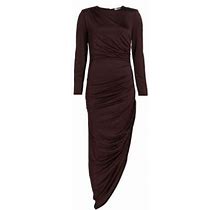 Veronica Beard Women's Tristana Ruched Asymmetric Midi-Dress - Oxblood - Size 6