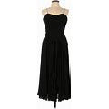 Oleg Cassini Cocktail Dress - A-Line Sweetheart Sleeveless: Black Solid Dresses - Women's Size 10