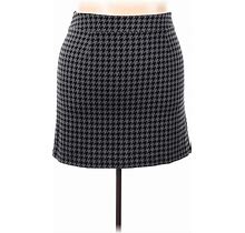 Jessica London Casual Skirt: Gray Houndstooth Bottoms - Women's Size 18