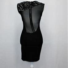 Alice + Olivia Dresses | Alice + Olivia Black See Trough Back Sequin Dress | Color: Black | Size: Xs