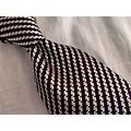 NWT TOM FORD Black Silver Striped Woven Silk Tie In Original Bag Italy $270