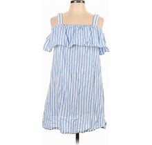 Casual Dress - Shift Square Sleeveless: Blue Print Dresses - Women's Size Large