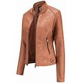 Ylyoy Womens Real Lambskin Leather Coats Stylish Casual Trench And Carcoat Style Long Jackets For Women Women's Faux Leather Jacket Moto Biker Coat W