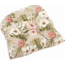 Jordan Manufacturing Jordan Manufacturing Outdoor Tan Floral Wicker Chair Cushion Tan/Coral | Boscov's