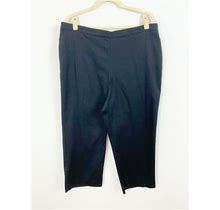 Alfred Dunner Women's Classic Fit Pull On Pants Size 18 Black Cropped