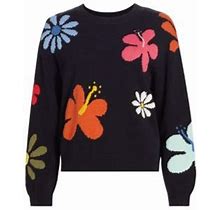 Rails Women's Zoey Floral Crewneck Sweater - Hibiscus Multi - Size Small