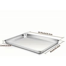 Stainless Steel Rectangular Baking Pan - Non-Toxic, Anti-Rust, Durable - Easy To Clean - Oven Safe - Perfect For Biscuits, Pastries,All-New,Temu