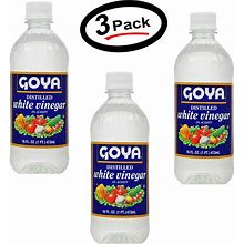 3 Pack - Goya Distilled White Vinegar 5% Acidity 16 Oz (Pack Of 3) Free Shipping