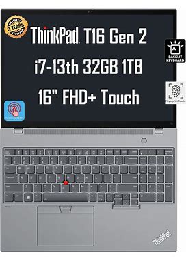 Lenovo Thinkpad T16 Gen 2 Business Laptop (16" FHD+ Touchscreen, Intel 10-Core I7-1355U, 32GB DDR5 RAM, 1TB SSD), Ethernet, Backlit, Fingerprint,