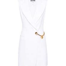 Moschino - Heart-Chain Wrapped Mini Dress - Women - Elastane/Polyester/Acetate/Silk - 48 - White